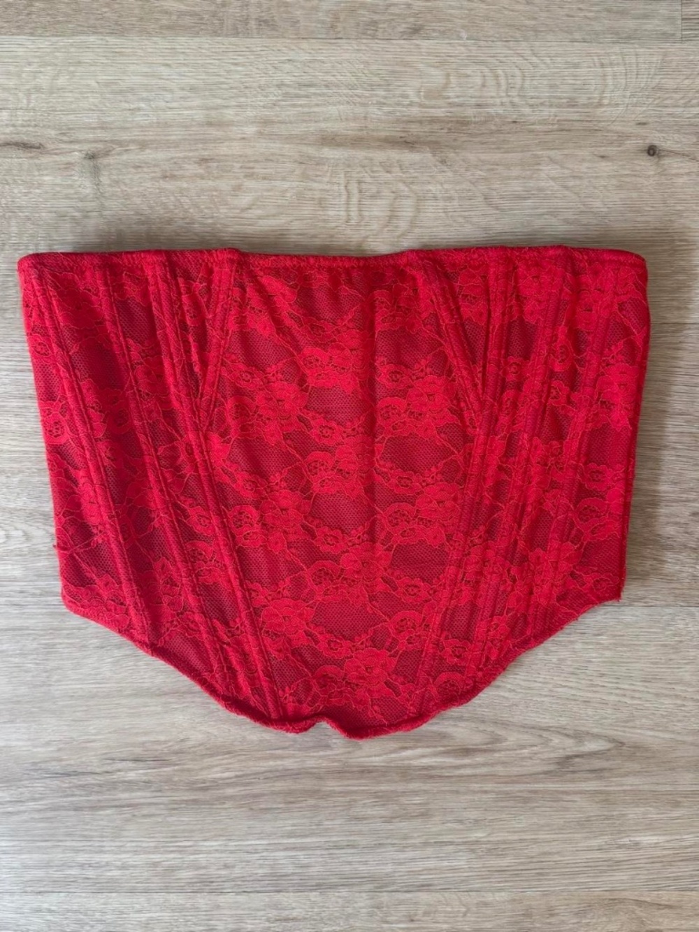 White Fox Bright Red Corset Top